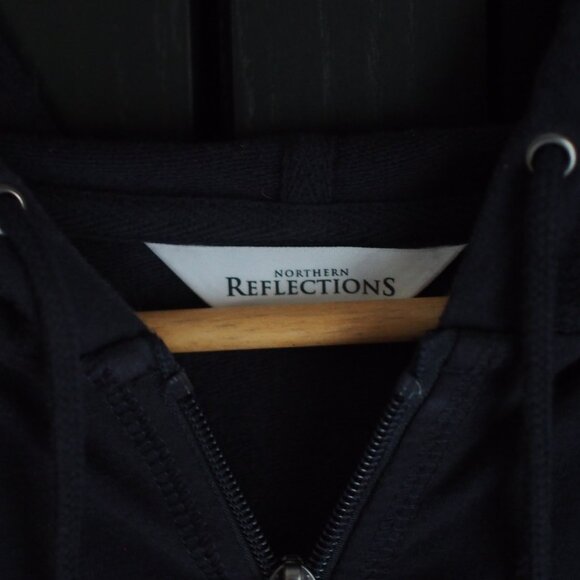 Northern Reflections | Cotton Navy Blue Zip Front Hoodie - Picture 2 of 9